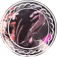 a picture of a person in a circle with a white border around it