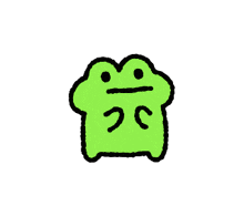 a green frog with a red flame coming out of its head