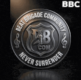 a logo for the beat brigade community says never surrender