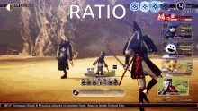 a screenshot of a video game that says ratio on it