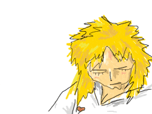 a drawing of a person with yellow hair