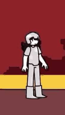a cartoon character wearing a helmet and boots is waving .