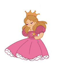princesa corona magia rosa lindo