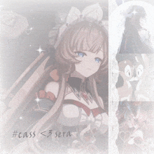 a picture of a girl with #cass < 3 sera on it