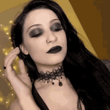 tiktok vixenfaux gothic goth girl black lips