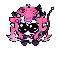 a cartoon drawing of a girl wearing sunglasses
