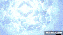 a gif of a cloudy sky with a light coming out of it