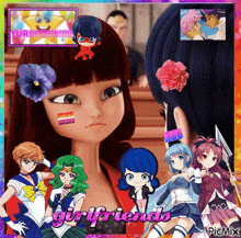 a collage of anime characters with the words " girlfriends " in the middle