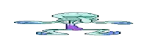 a pixel art of squidward from spongebob squarepants laying down
