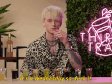 Mgk Drinking Game Its Wednesday F It GIF - Mgk Drinking Game Its Wednesday F It Mgk GIFs
