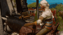 Petting My Horse Ciri GIF - Petting My Horse Ciri The Witcher GIFs