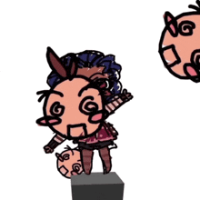 a drawing of a person with glasses and a pink flower