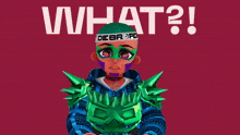 a cartoon character is wearing a headband that says debr