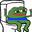 Pepe Toilet Sticker - Pepe Toilet Cheering Stickers