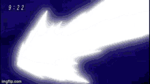 a white light is coming out of a blue background .