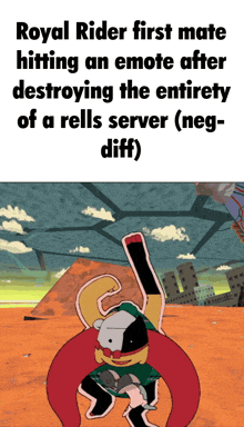 royal rider first mate hitting an emote after destroying the entirety of a rolls server