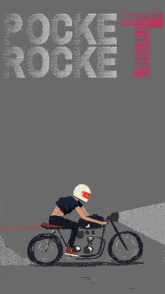 a poster of a person riding a motorcycle that says pocket rocket
