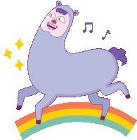 Llama Dancing On Rainbow Sticker