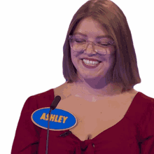 smiling ashley family feud canada beaming a smile grinning