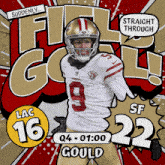an advertisement for a football game between the san francisco 49ers and the washington redskins