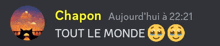 a sign that says chapon aujourd 'hui a 22:21