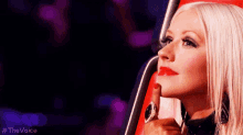 the voice christina aguilera thinking contemplating pondering