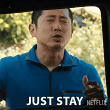 Just Stay Danny Cho GIF - Just Stay Danny Cho Steven Yeun GIFs