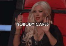 Christina Aguilera Nobody Cares GIF - Christina Aguilera Nobody Cares The Voice GIFs
