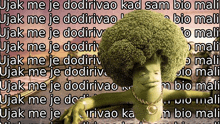 a picture of a broccoli man with a large afro