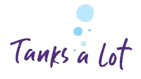 a logo that says tanks a lot with bubbles around it