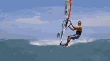 extreme wind surfing water jump