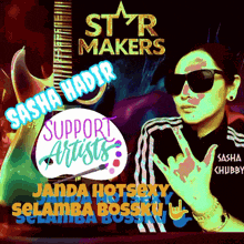 a poster for star makers shows a woman in sunglasses