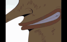 a close up of a cartoon character 's mouth with the letters i and ii visible