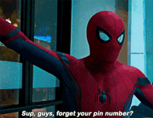 Spider Man Sup Guys GIF - Spider Man Sup Guys Forget Your Pin Number GIFs