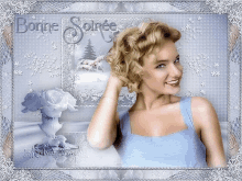 a picture of a woman with the words " bonne soirée " on it