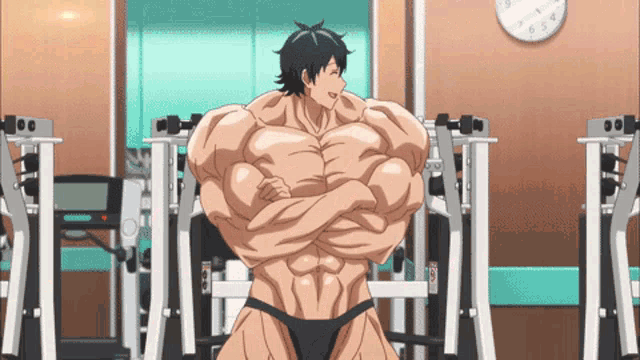 Anime Muscles GIF - Anime Muscles How Heavy Are The Dumbbells That