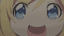 a close up of a cartoon character making a funny face with her mouth open