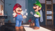 Mario Movie Secret Handshake GIF - Mario Movie Secret Handshake Mario Bros GIFs