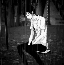 alone sad raining