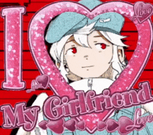 a picture of a girl with the words " i love my girlfriend "