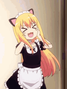 Gabriel Excited GIF - Gabriel Excited Maid Outfit GIFs