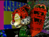a computer generated image of a person with a leopard print head