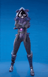 a video game character with a cat face and the letter f on her face