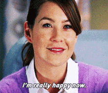 Greys Anatomy Meredith Grey GIF - Greys Anatomy Meredith Grey Im Really Happy Now GIFs