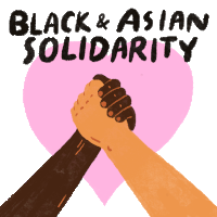 Black And Asian Solidarity Black Lives Matter Sticker - Black And Asian Solidarity Black Lives Matter Blm Stickers
