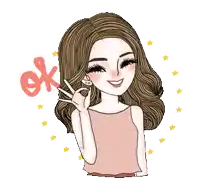 a cartoon drawing of a woman with long hair and earrings