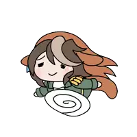 a cartoon drawing of a girl laying down with a swirl around her waist