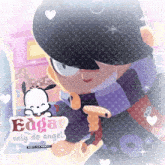 a cartoon character with the name edgar only de angel on the bottom