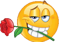 Smug Smirk With Rose Emoticon Sticker