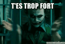 T'Es Trop Fort GIF - Heath Ledger Slow Clap Batman GIFs